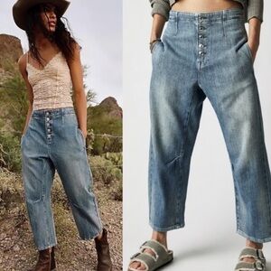 We the Free Osaka Jeans free people denim button fly 28 cropped barrel